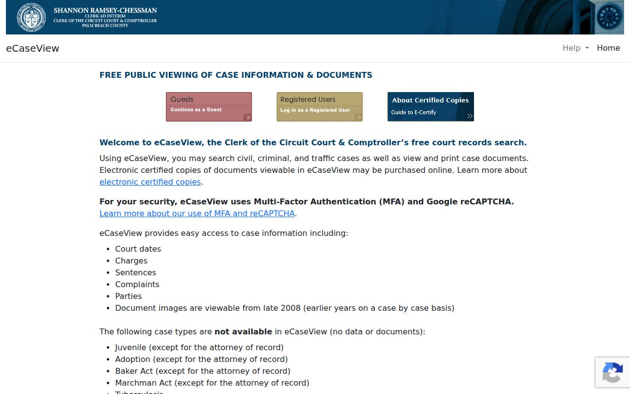 Wellington resident lookup in Palm Beach Clerk eCaseView